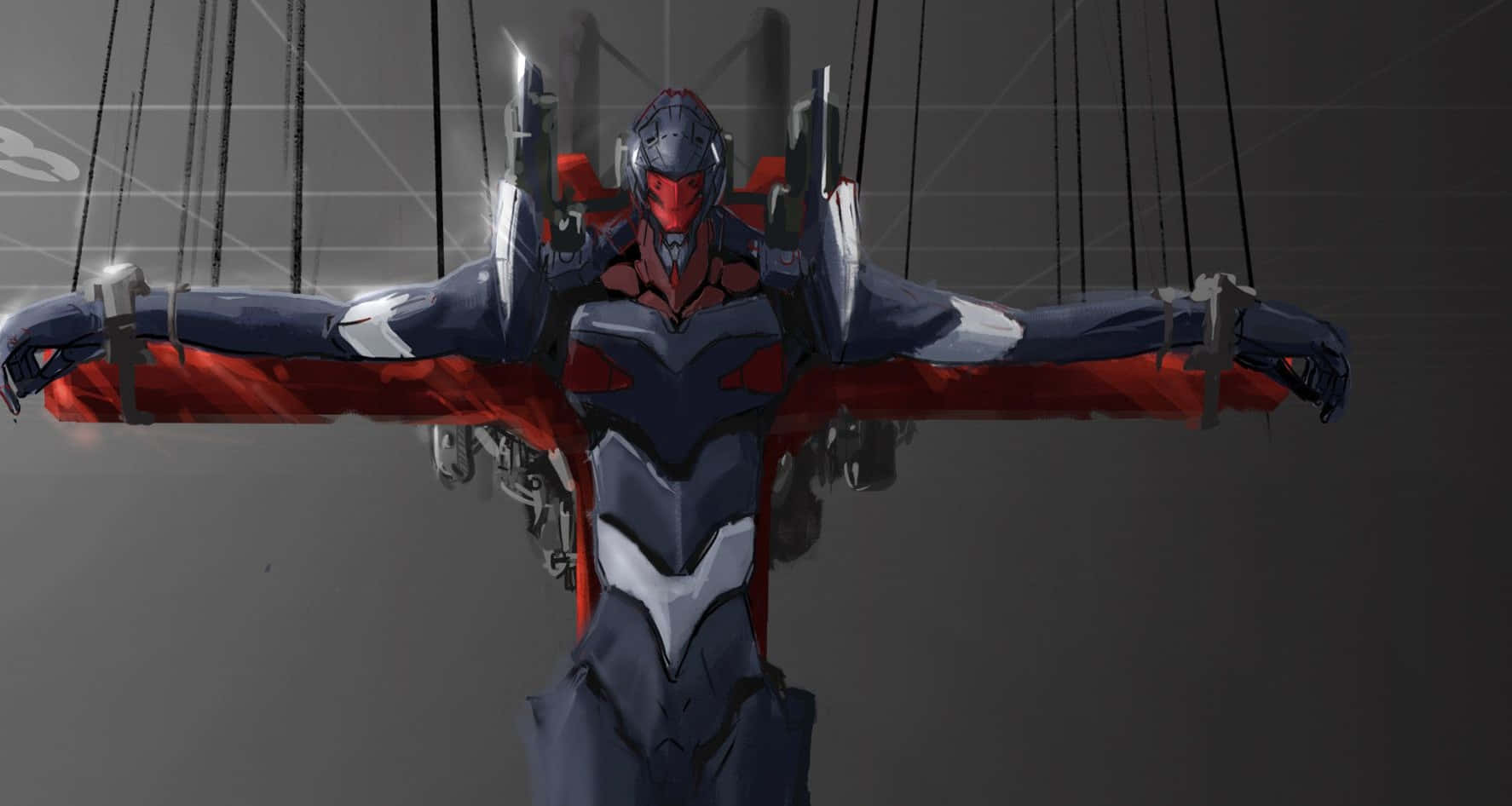 Download Intense Battle Scene Featuring Eva 03 In Action Wallpaper