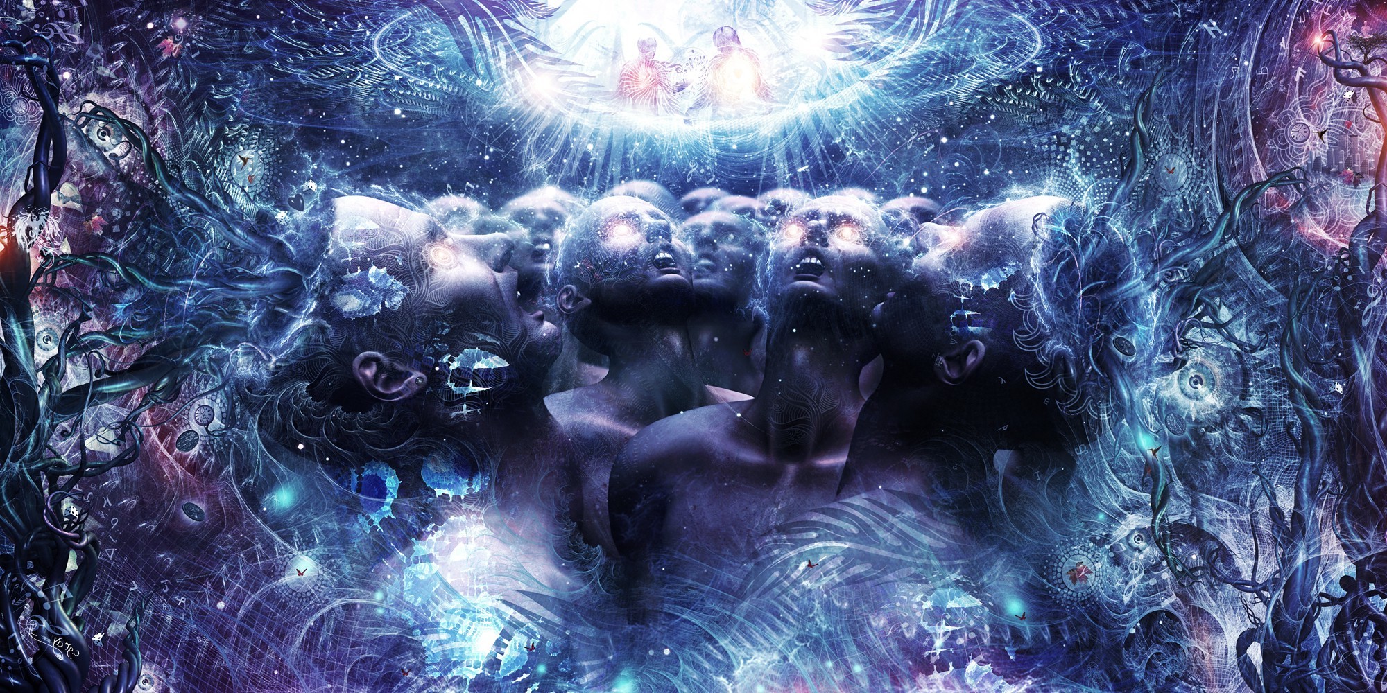 Wallpaper, 2000x1000 px, Cameron Gray, sacred geometry, spiritual 2000x1000