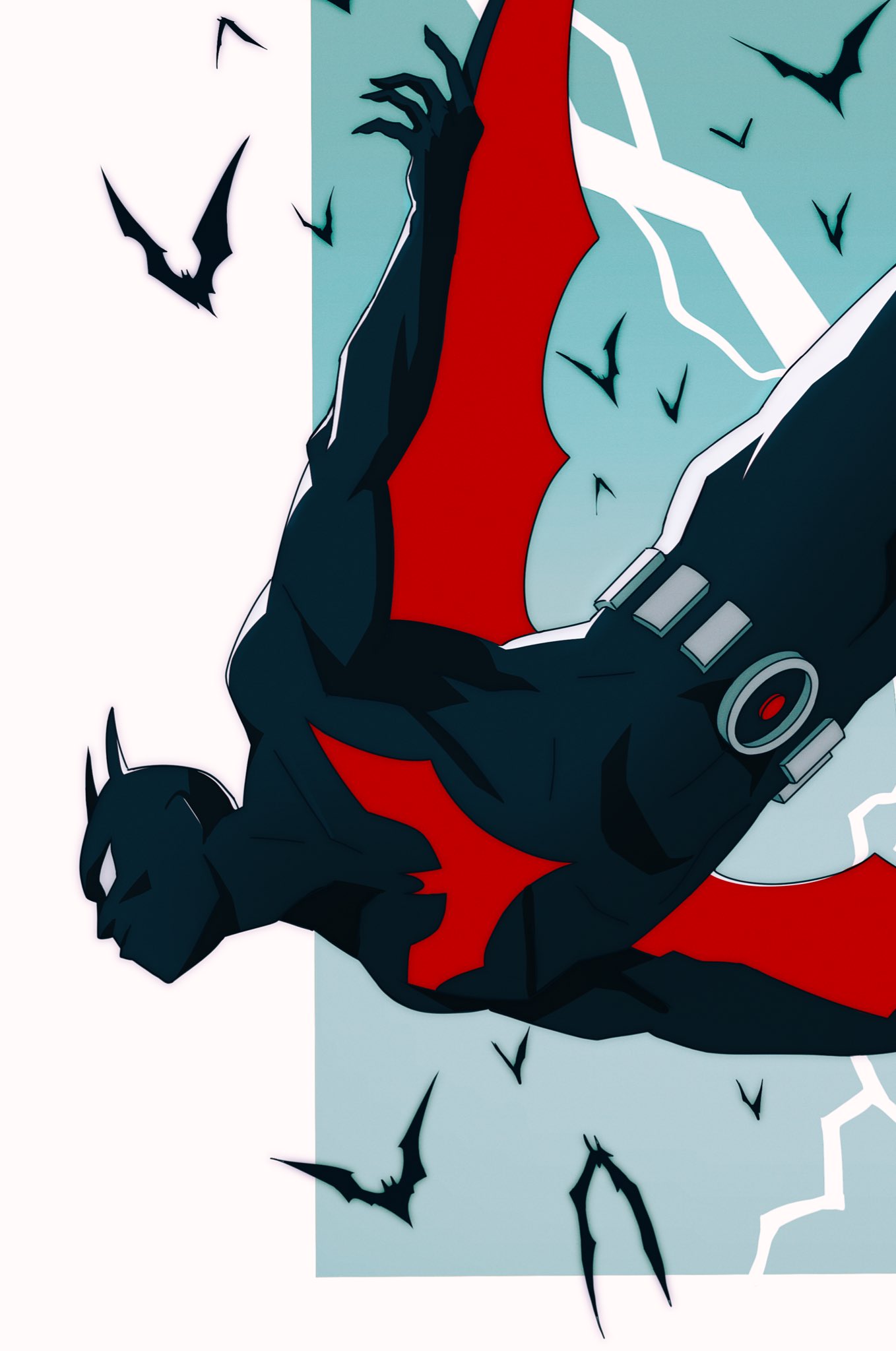 borgdraws⁣. COMMS STATUS: LIMITED + cyberpunk = Batman Beyond #fanart