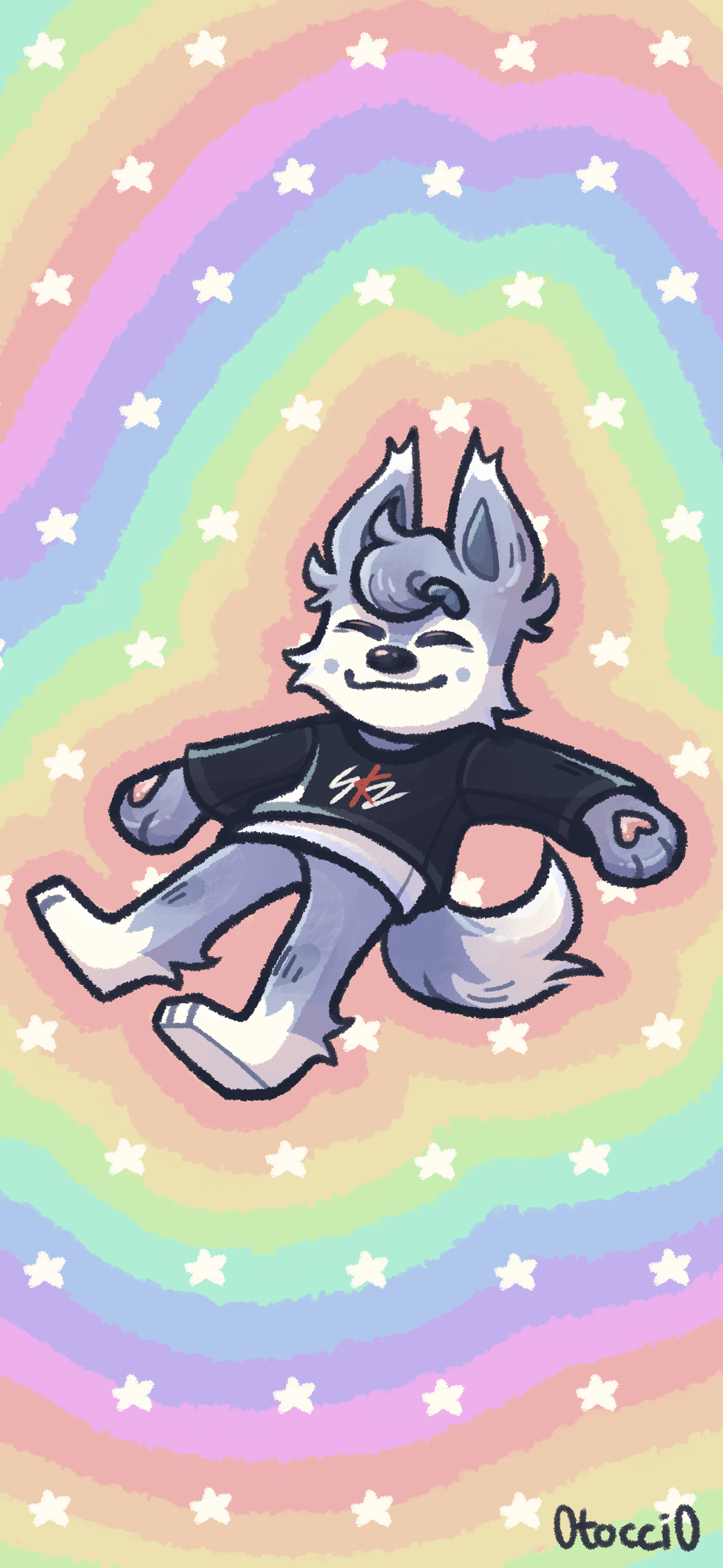 wolf chan phone wallpaper I drew [Original Content]