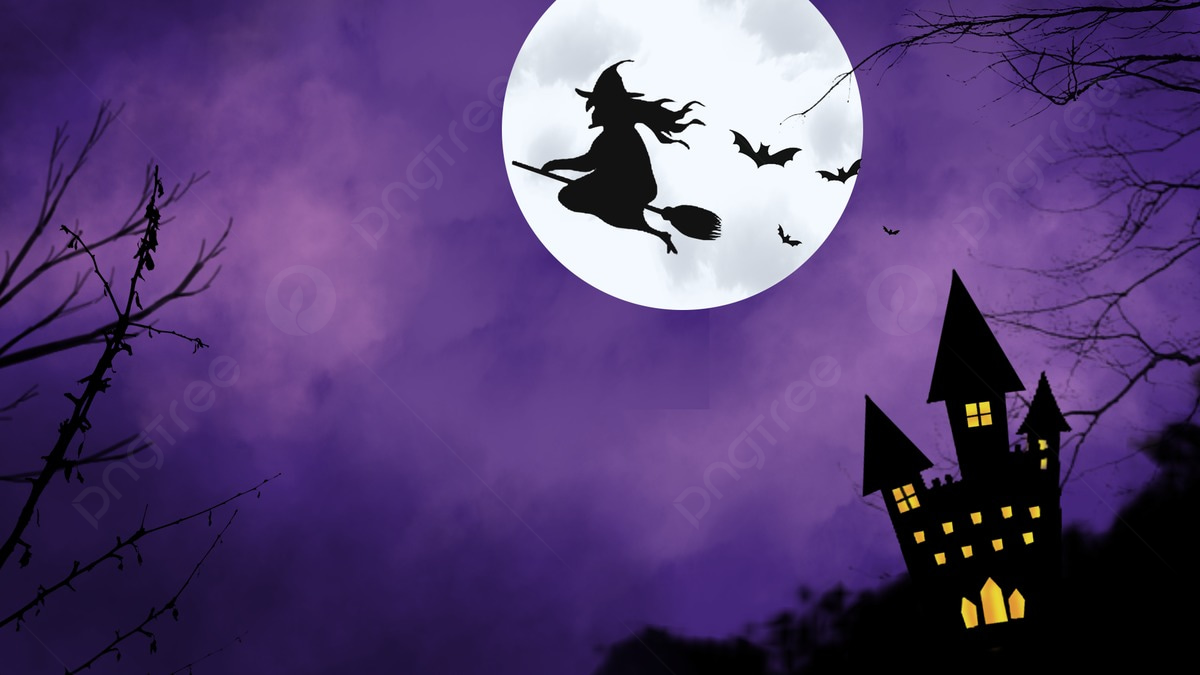 Halloween Witch Wizard Silhouette Illustration Material Wallpaper Background, Halloween Illustration, Wizard, Wizard Silhouette Background Image And Wallpaper for Free Download