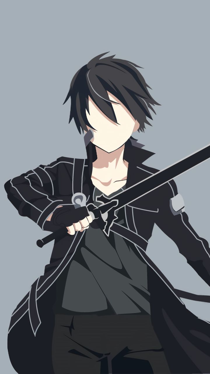 Mobile wallpaper: Anime, Sword Art Online, Minimalist, Kirito (Sword Art Online), Kazuto Kirigaya, 1149348 download the picture for free