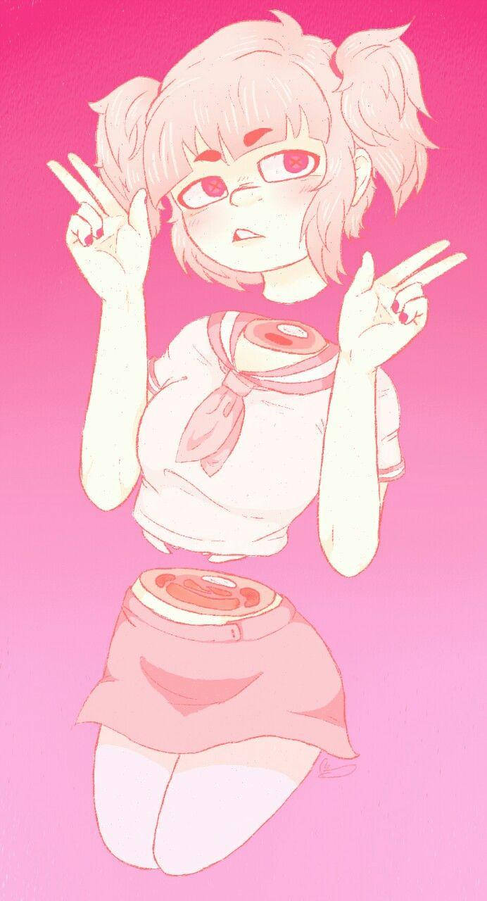 Download Anime Girl Pastel Gore Floating Body Parts Wallpaper