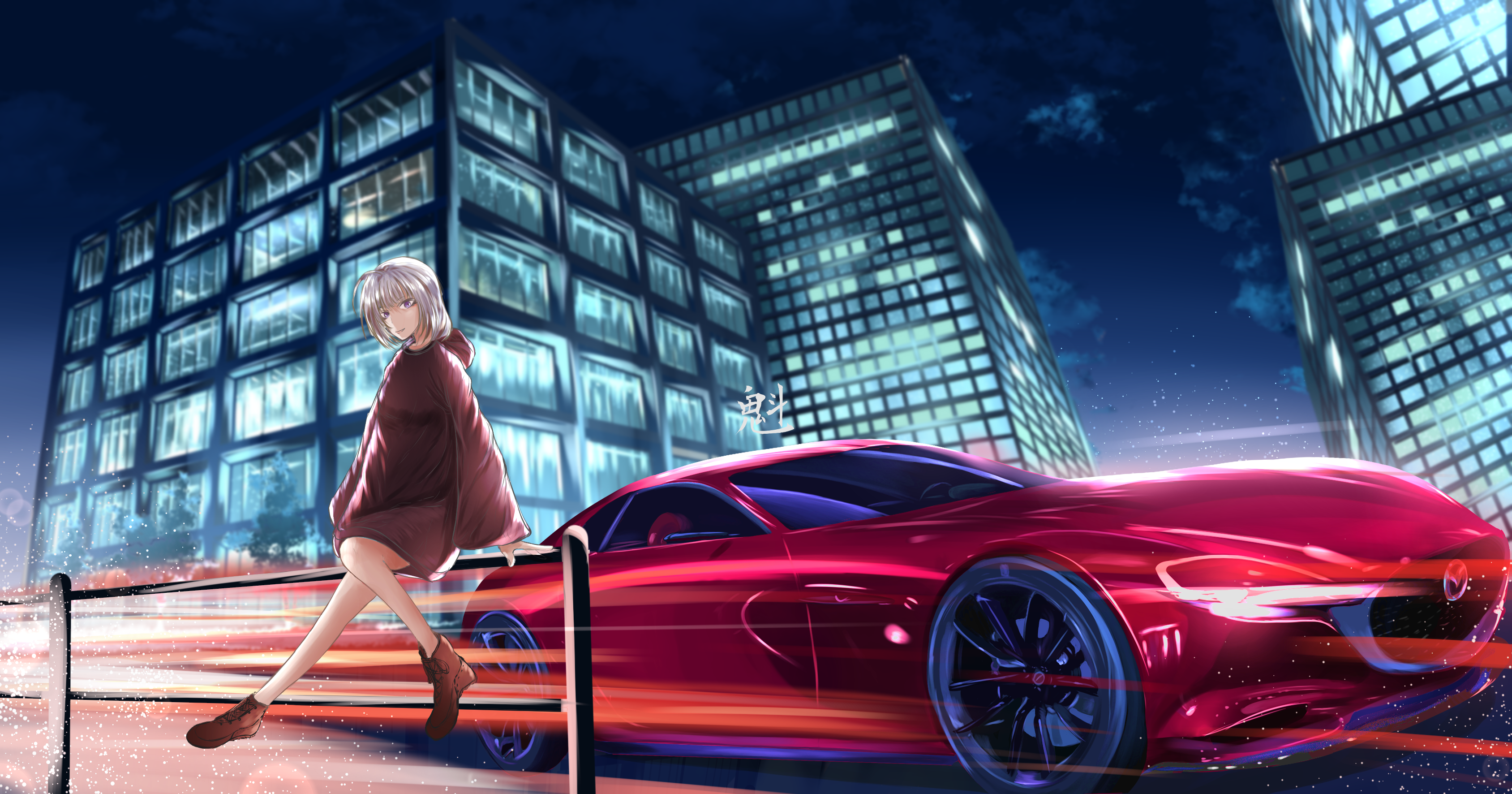 Download City Night Anime Car Anime Car