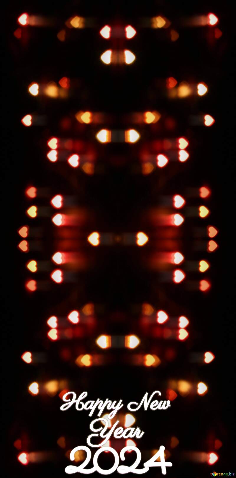 Hearts pattern happy new year 2024 №217292