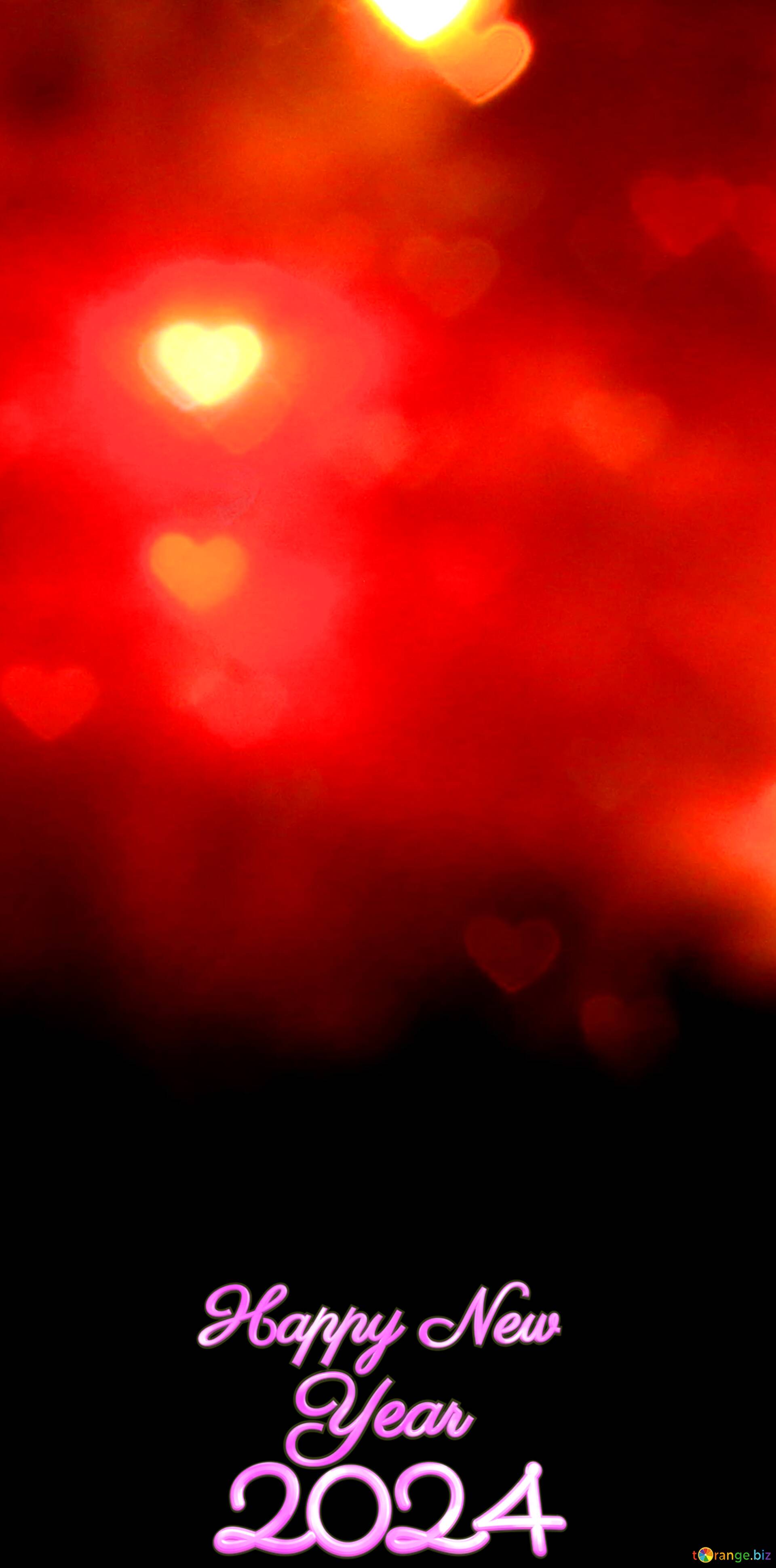 A dark background for card with hearts happy new year 2024 №212139