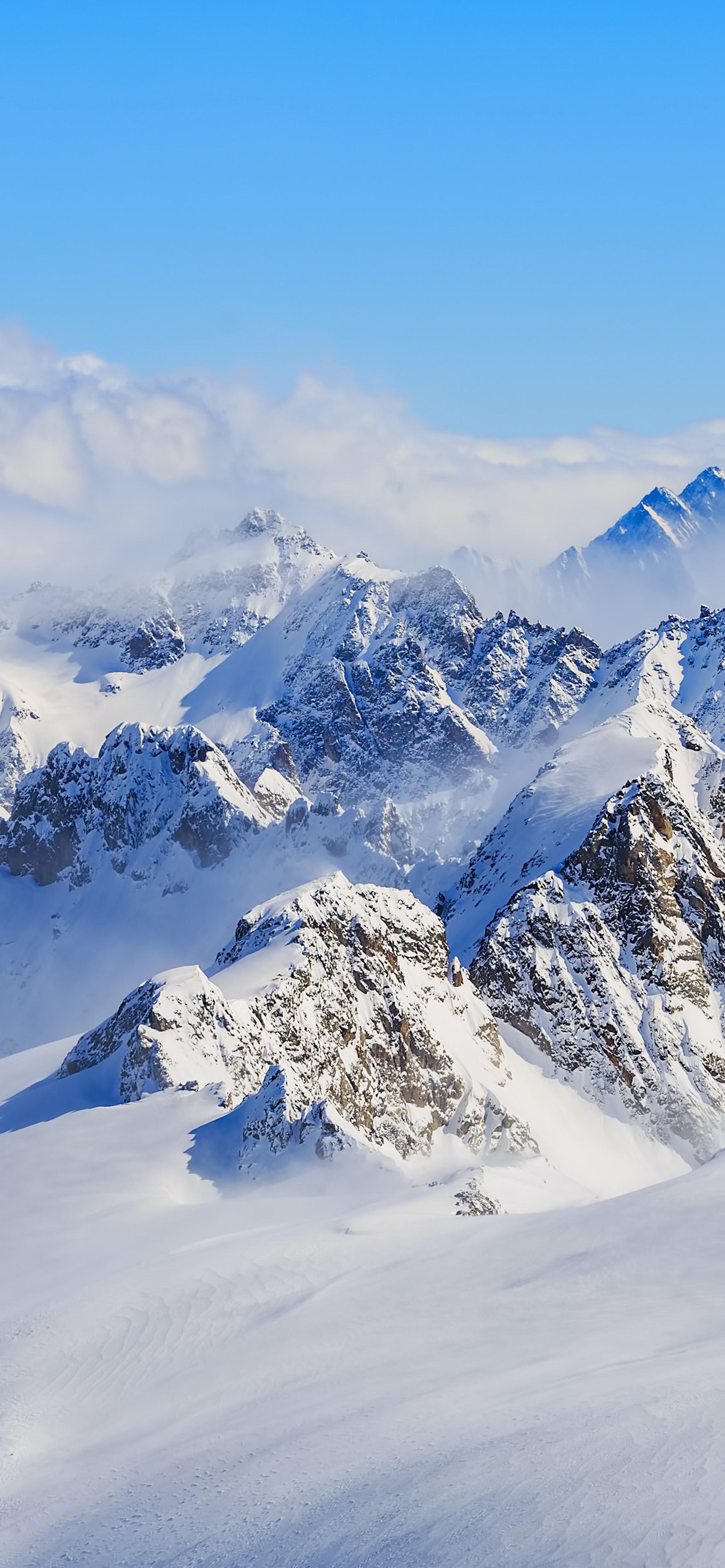 refreshing snow mountain wallpaper