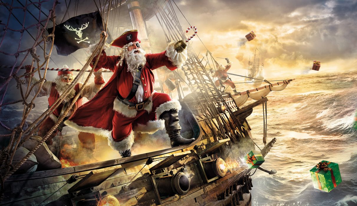 Advertisements christmas santa seasonal pirates fantasy ships vehicles wallpaperx1156