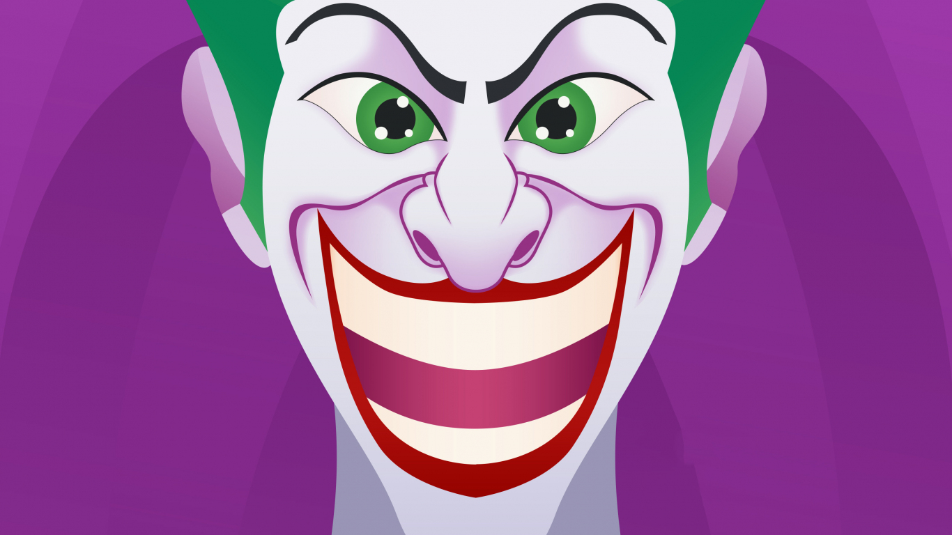 Minimal Joker Clown Smiling Face Villain Dc Comics Artwork For Your XFCE Desktop