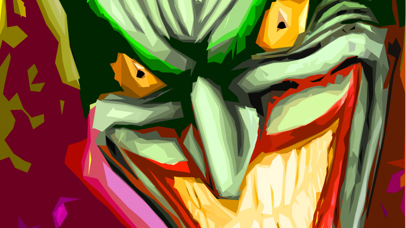 Minimal art Joker clown villain comics art wallpaper