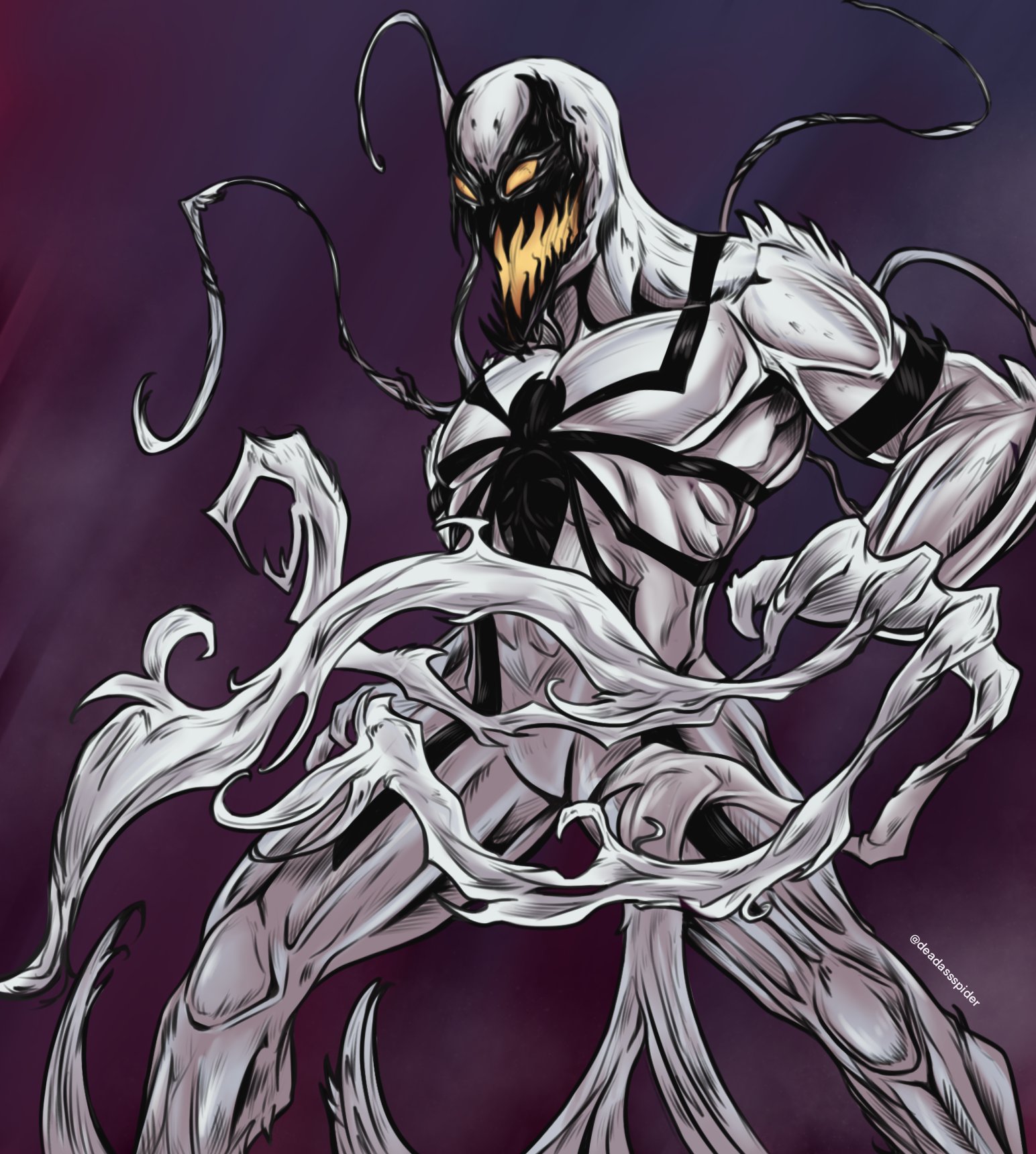 Deadassspider Venom! So Cool That He Got Multiple Game Adaptations Even Appeared In The Ultimate Spider Man Cartoon #Fanart #Marvel #marvelcomics #Spiderman #Venom