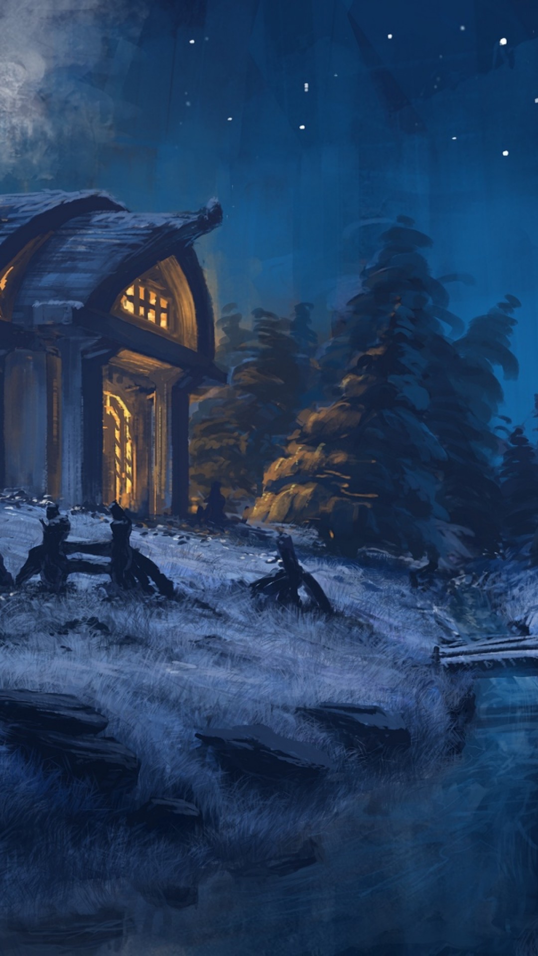 Scary animated house HD Wallpaper iPhone 6 / 6S Plus