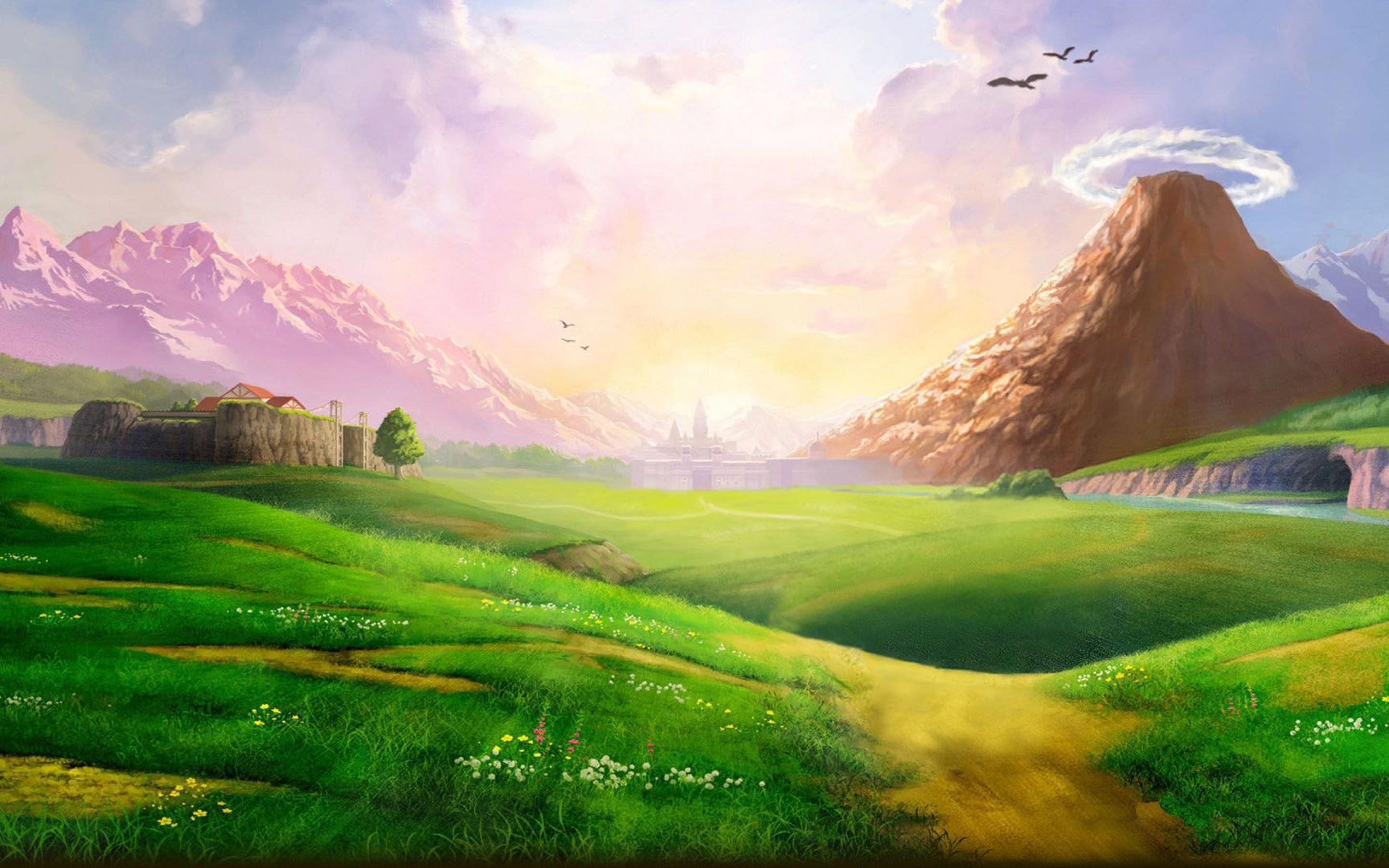 Vibrant HD Wallpaper without Watermarks. Ocarina of time, Landscape wallpaper, Legend of zelda