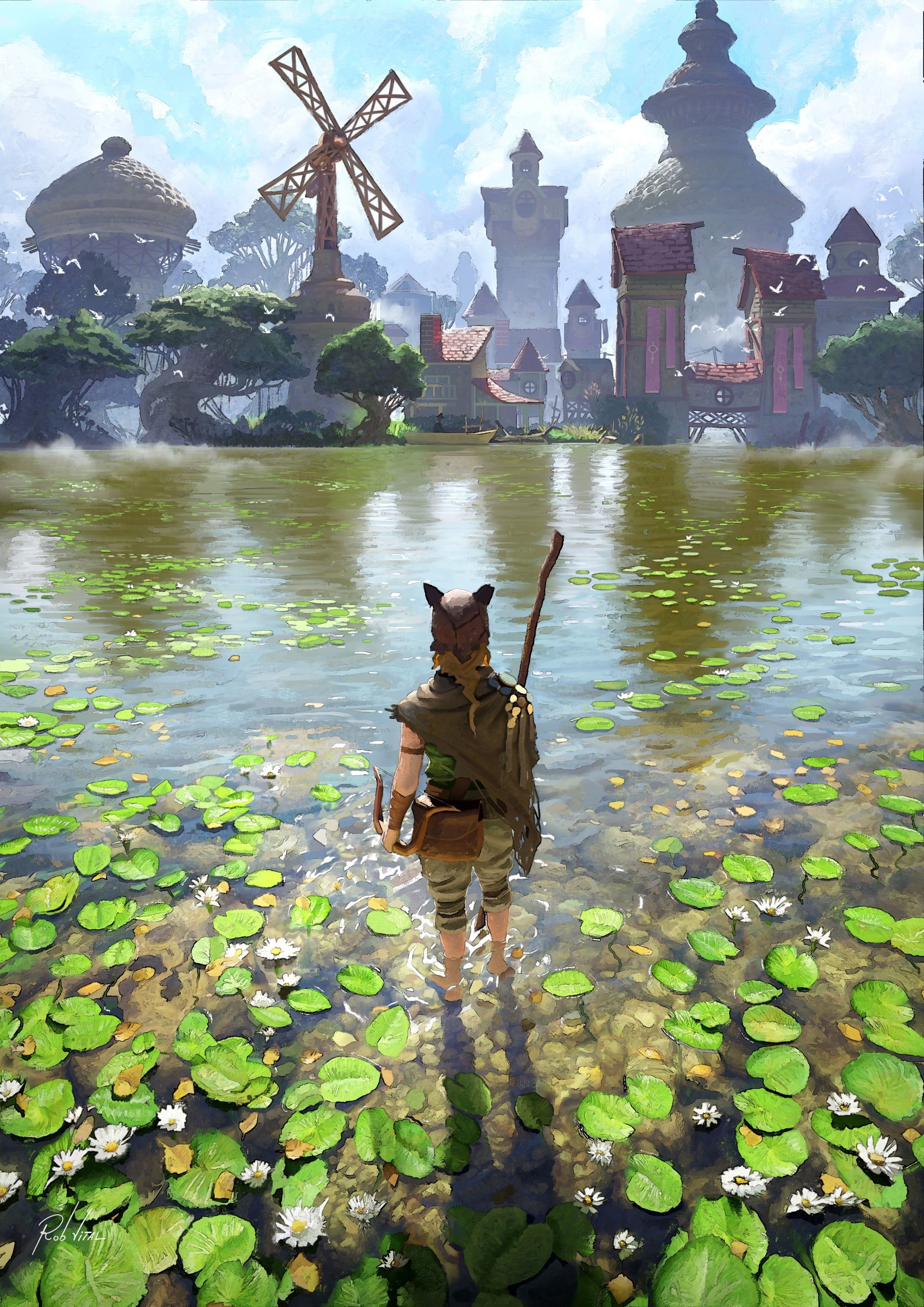 Wallpaper, digital art, artwork, Zelda, landscape, portrait display 1920x2715