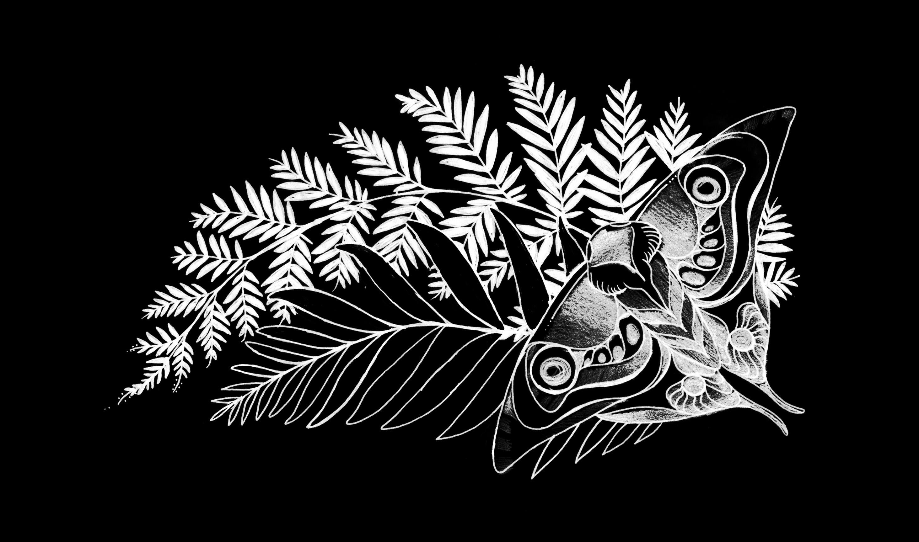 Ellie tattoo wallpaper in black