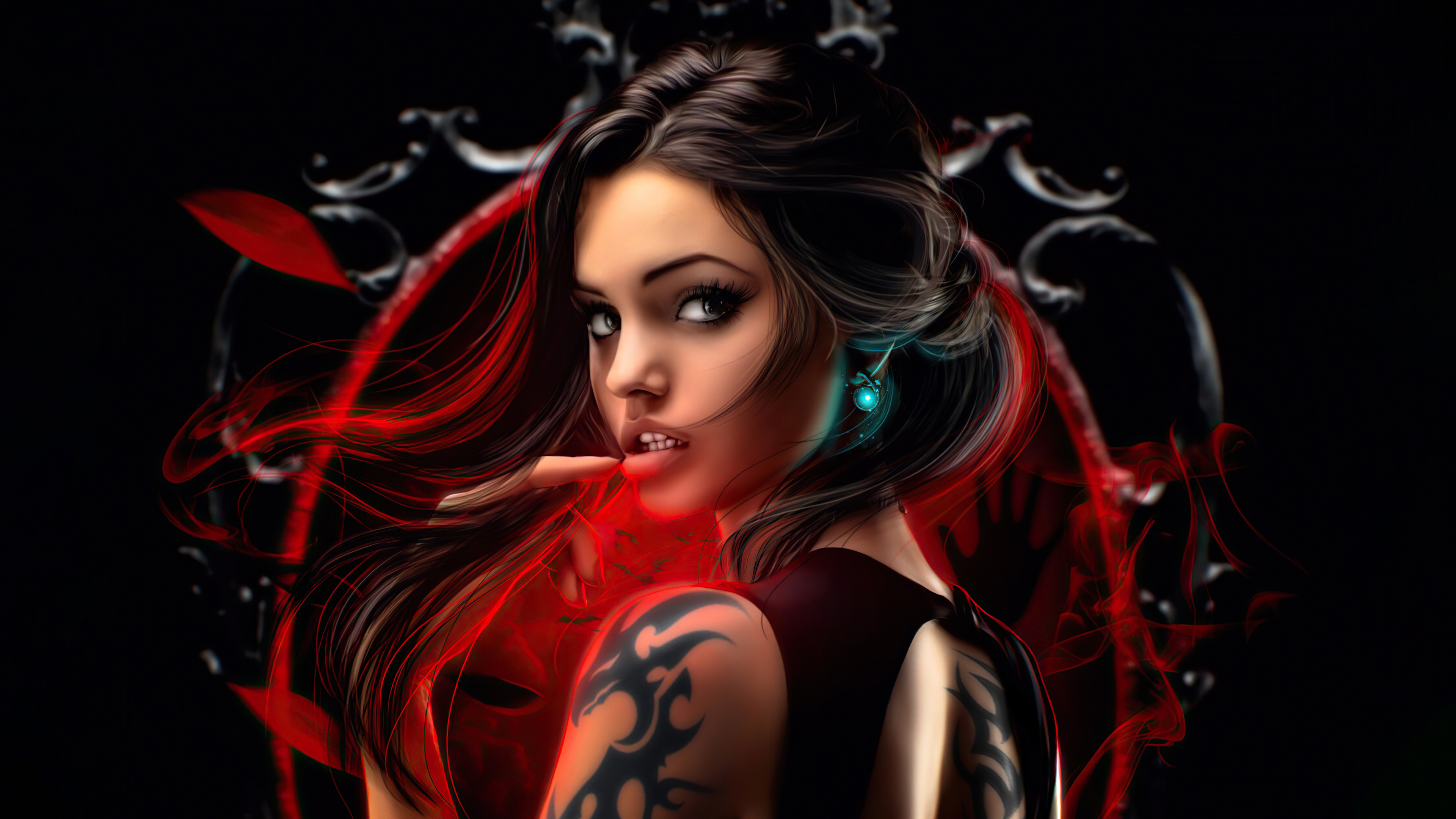 Fantasy Tattoo Girl 4k Wallpaper, HD