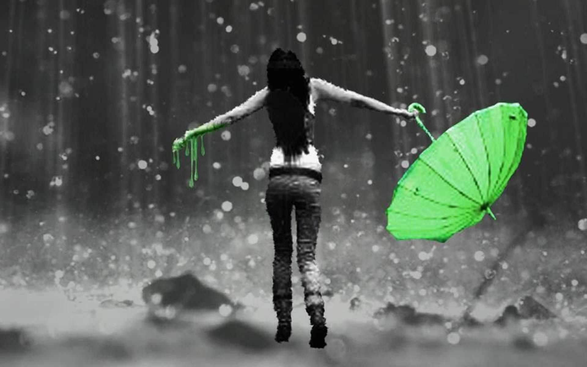 Download Enjoying the Serenity of Rain Wallpaper