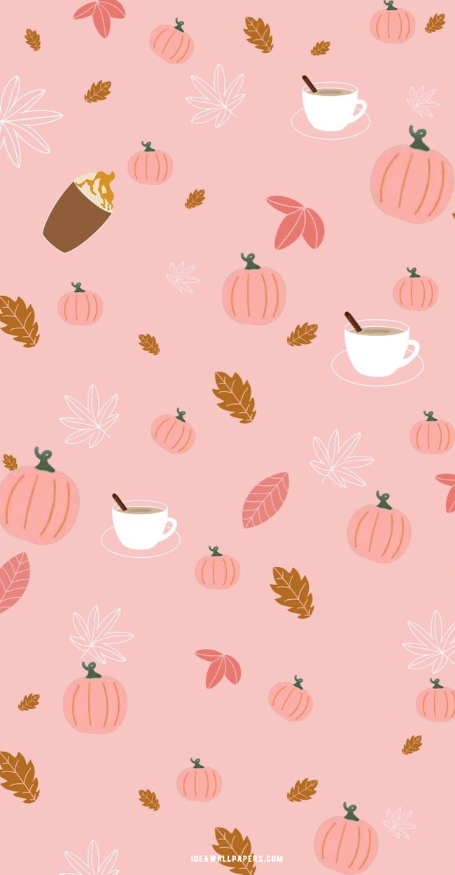 Pumpkin Wallpaper Ideas, Pink Pumpkin, Spice Latte Wallpaper