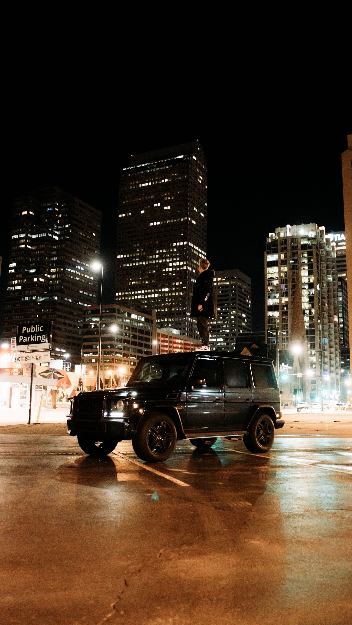 Download Wallpaper 1350x2400 Mercedes G Class, Mercedes, Car, Black, Man, Alone Iphone 8+/7+/6s+/for Parallax HD Background