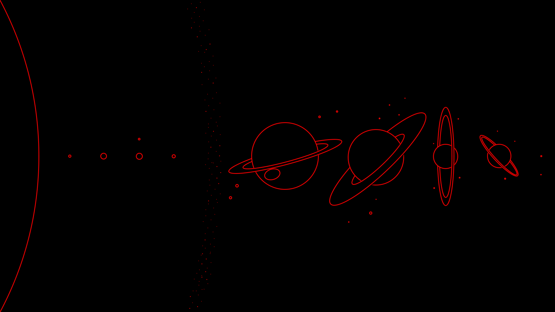 Minimalistic Scale Solar System (reworked, dark mode) [1920×1080]