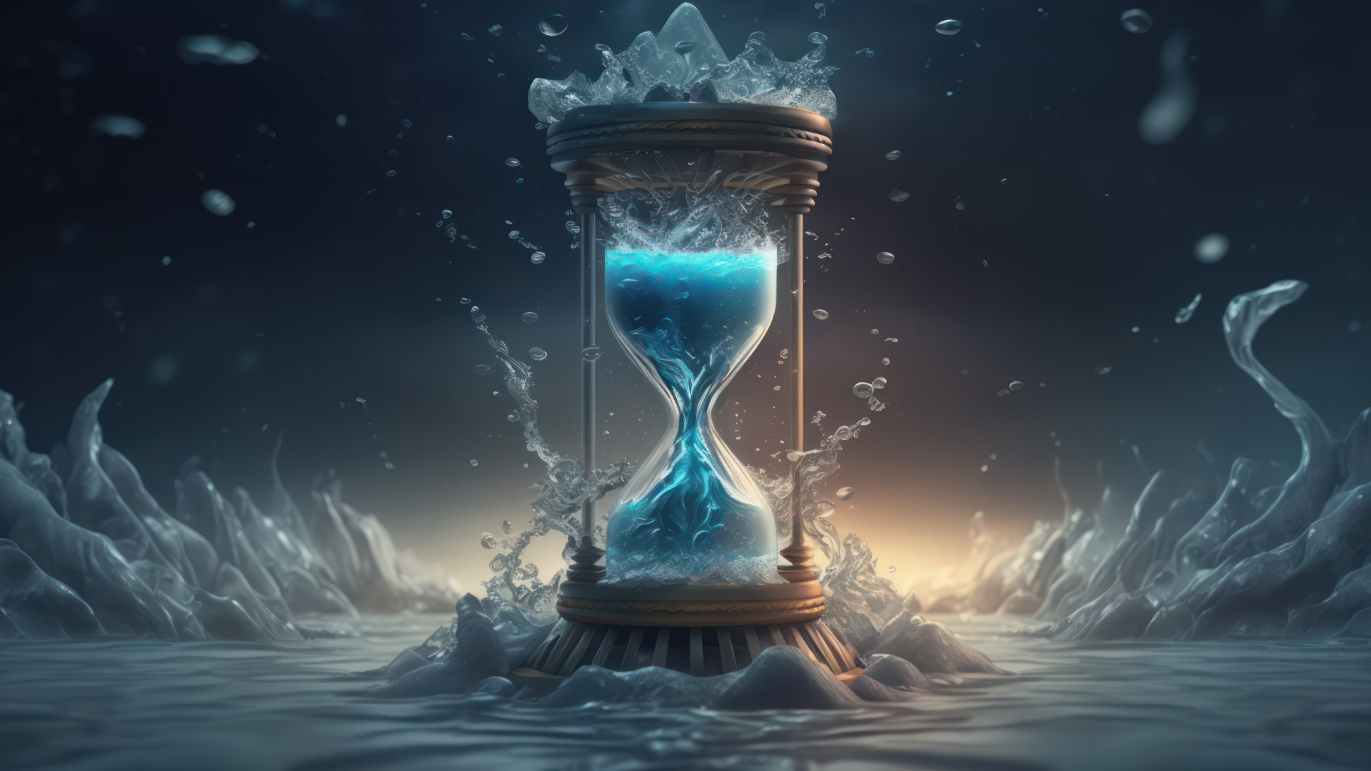 Frozen Hourglass On The Icy Wallpaper [1920×1080]