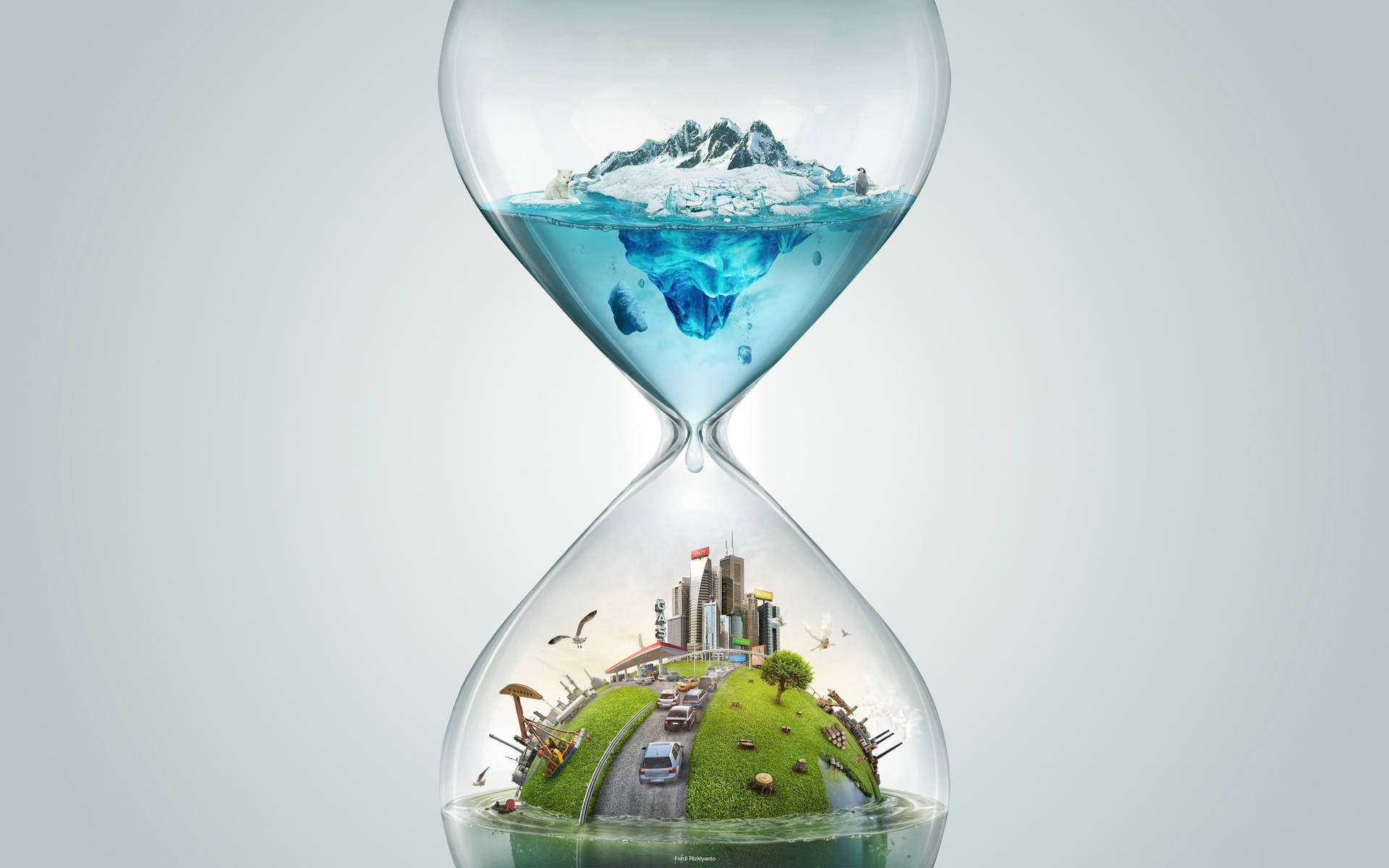 Download Our Planet's Time Earth Day Hourglass Wallpaper