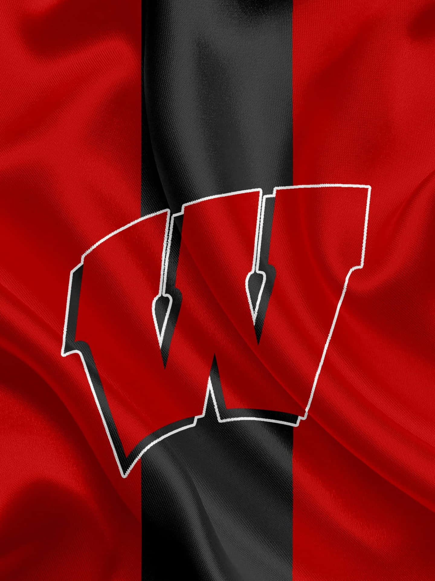 Download Wisconsin Badgers Logo on a Vibrant Red Background Wallpaper