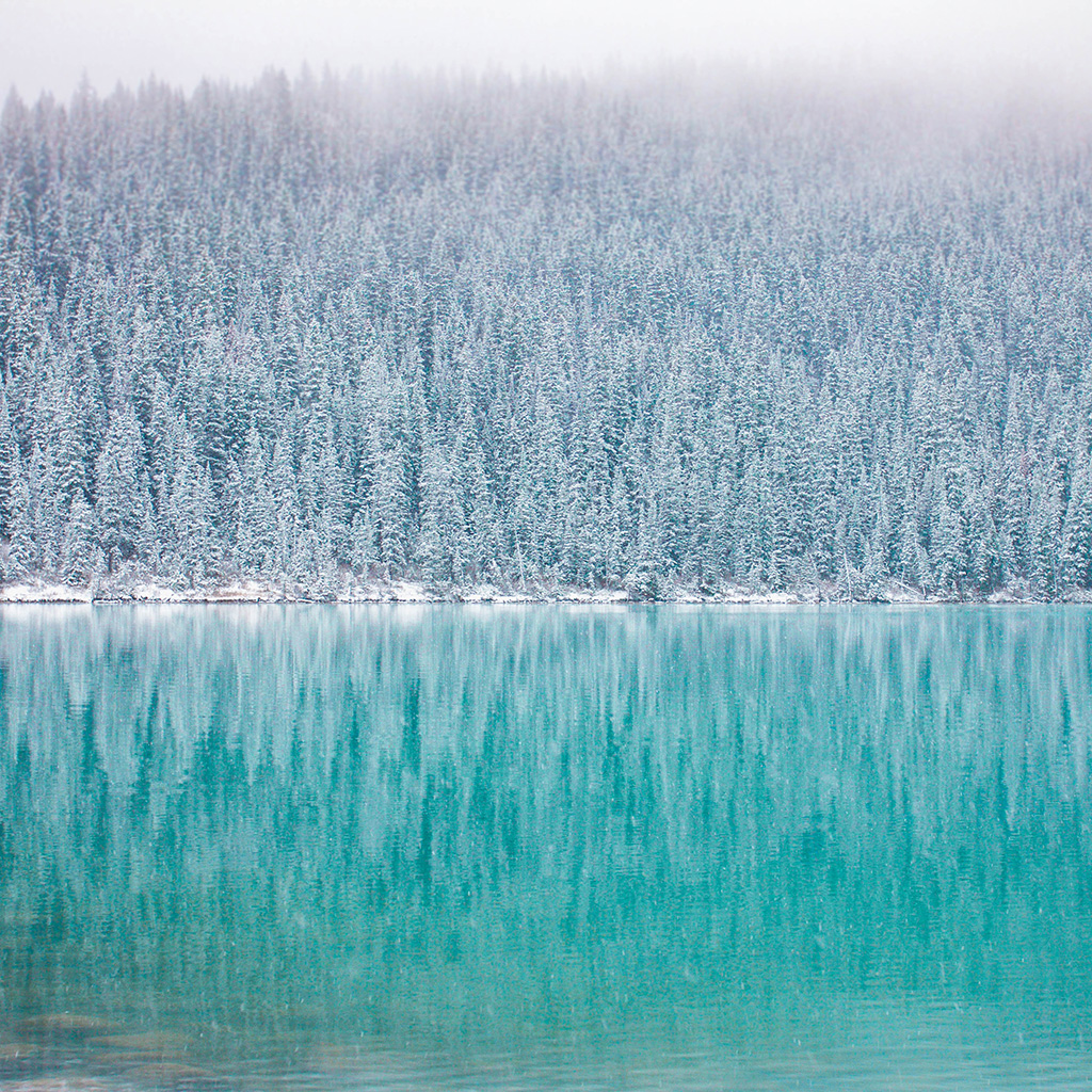 Winter Mountain Lake River Nature Wallpaper