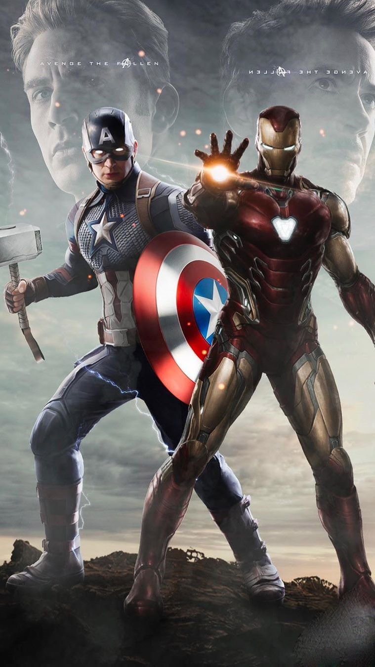 Iron Man With Captain Thor IPhone Wallpaper. Captain america wallpaper, Marvel comics wallpaper, Iron man vs captain america