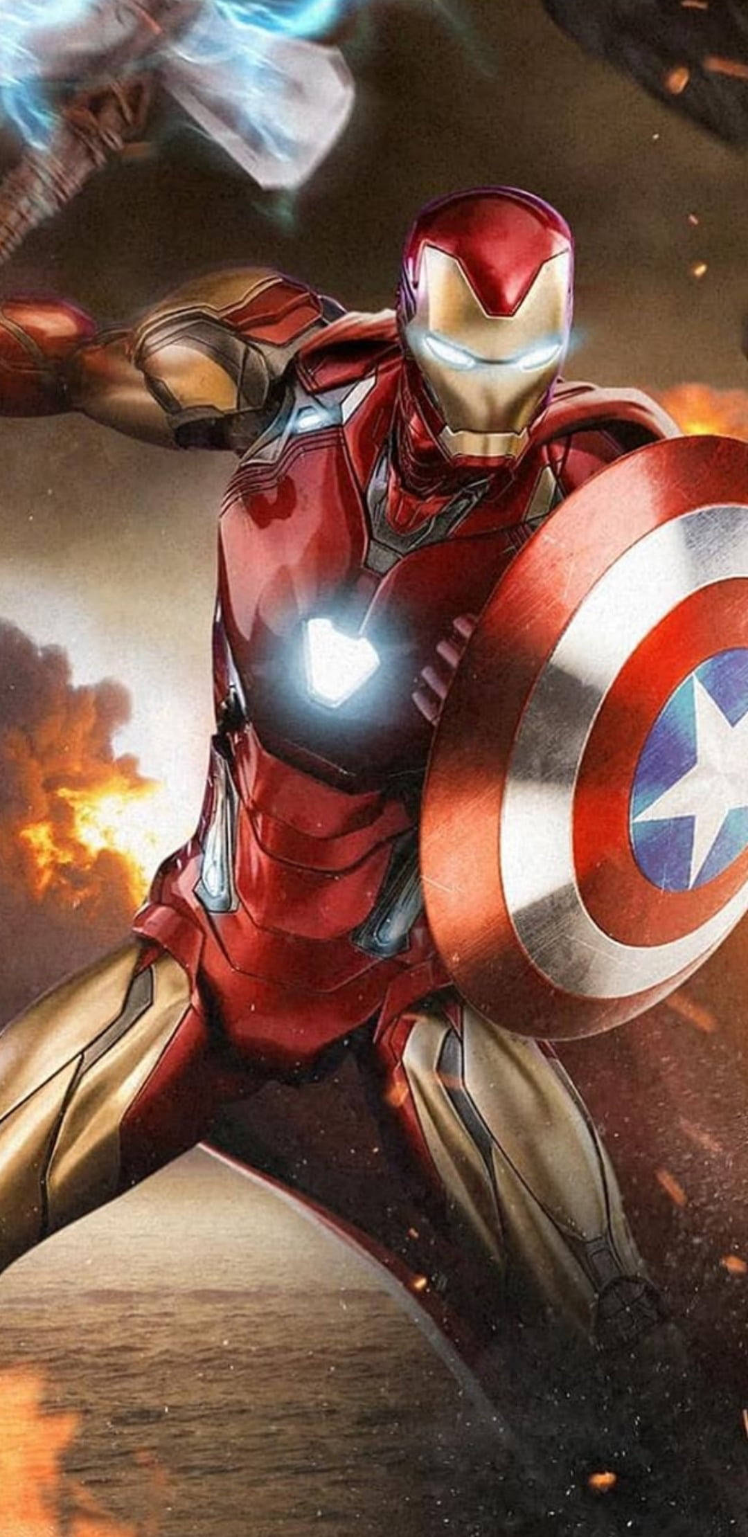 Download Captain America Shield iPhone Iron Man Wallpaper