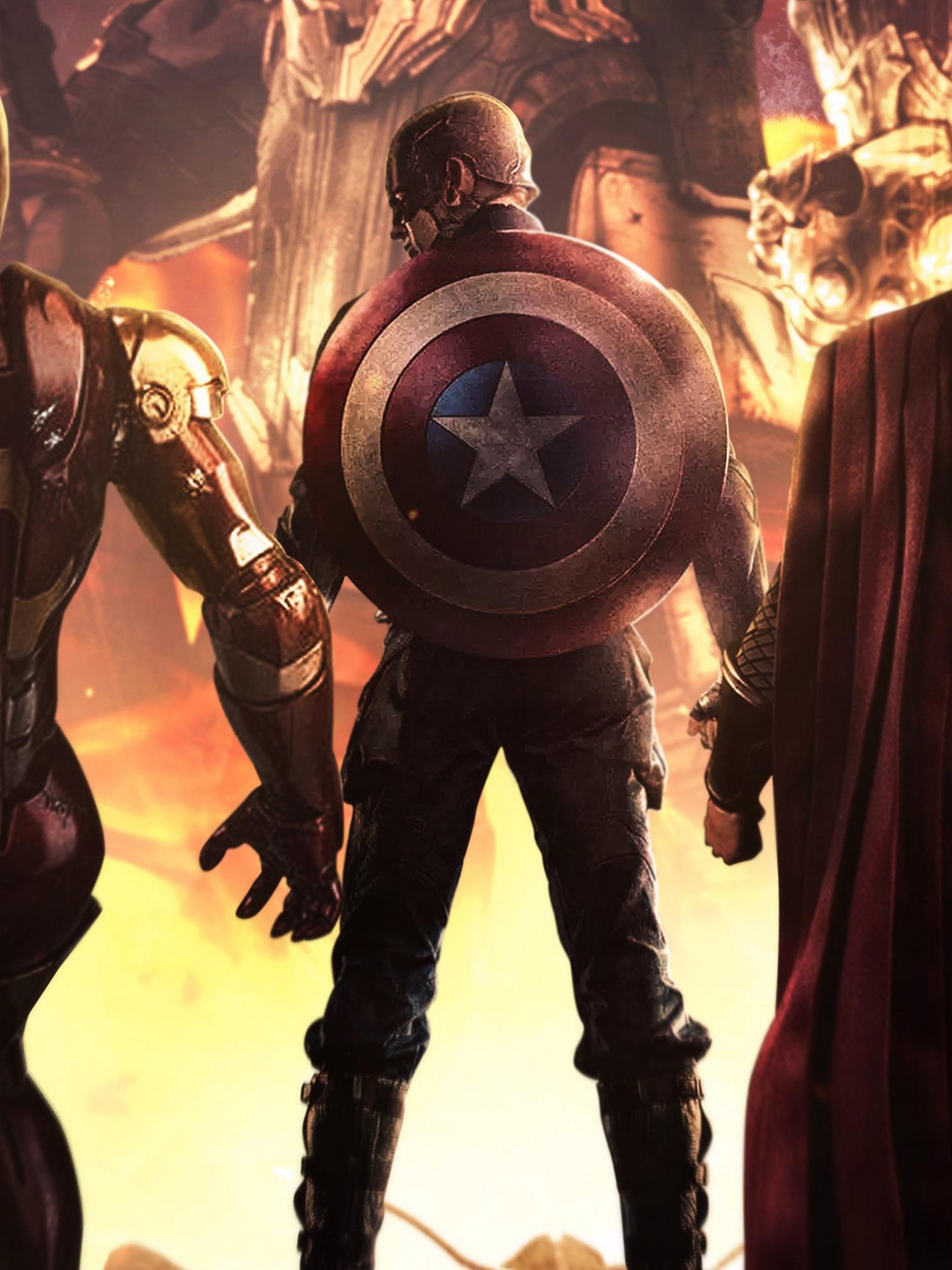 Avengers: Endgame Iron Man Captain America Thor 4K Wallpaper