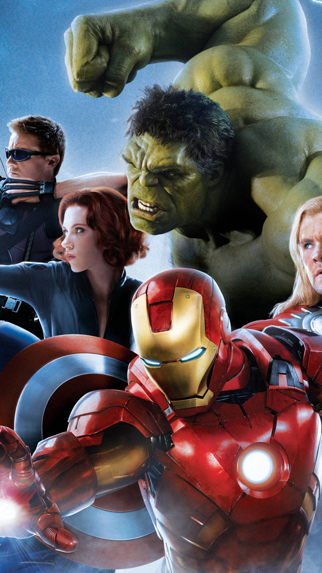 Download Avengers iPhone In Light Blue Backdrop Wallpaper