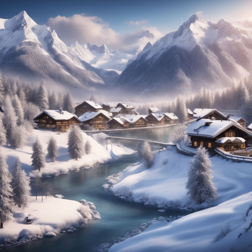 with the pictureque nature of winter and its majestic beauty