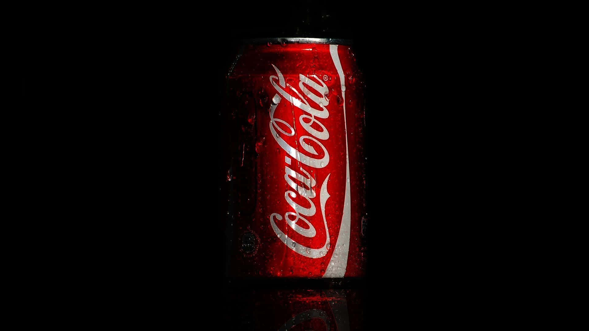 Coca Cola Can On A Black Background