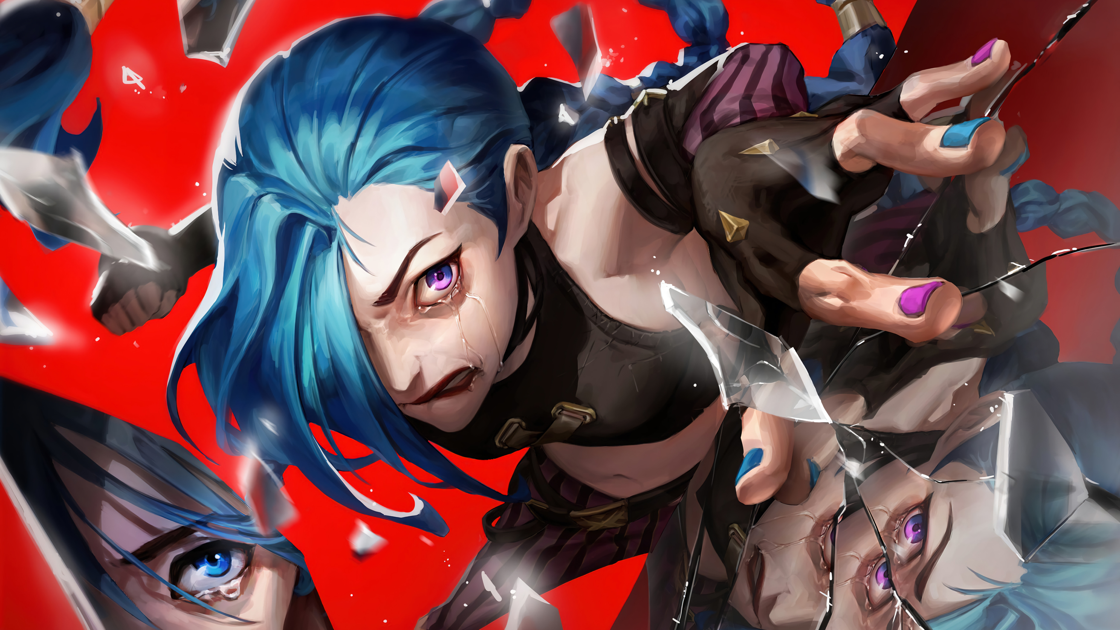 Jinx Wallpaper 4K, Arcane: League