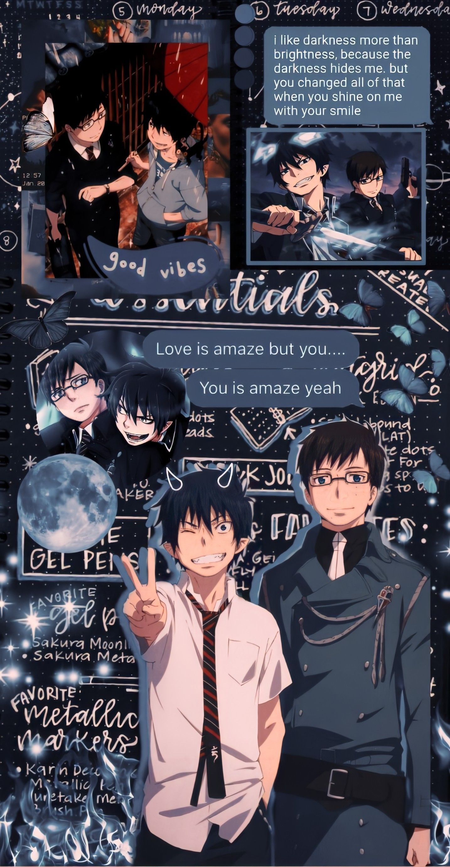 rin and yukio lockscreen. Blue exorcist rin, Blue exorcist, Blue exorcist anime