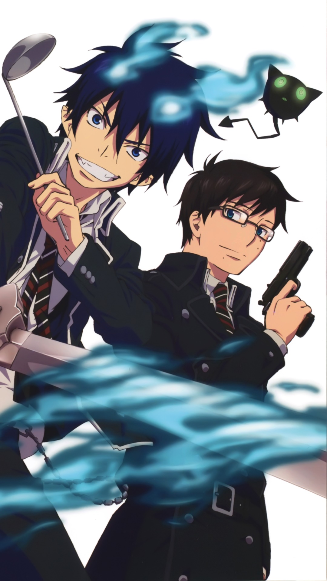 Anime Blue Exorcist, Ao No Exorcist, Yukio Okumura, Rin Okumura, 1080x1920 Phone HD Wallpaper