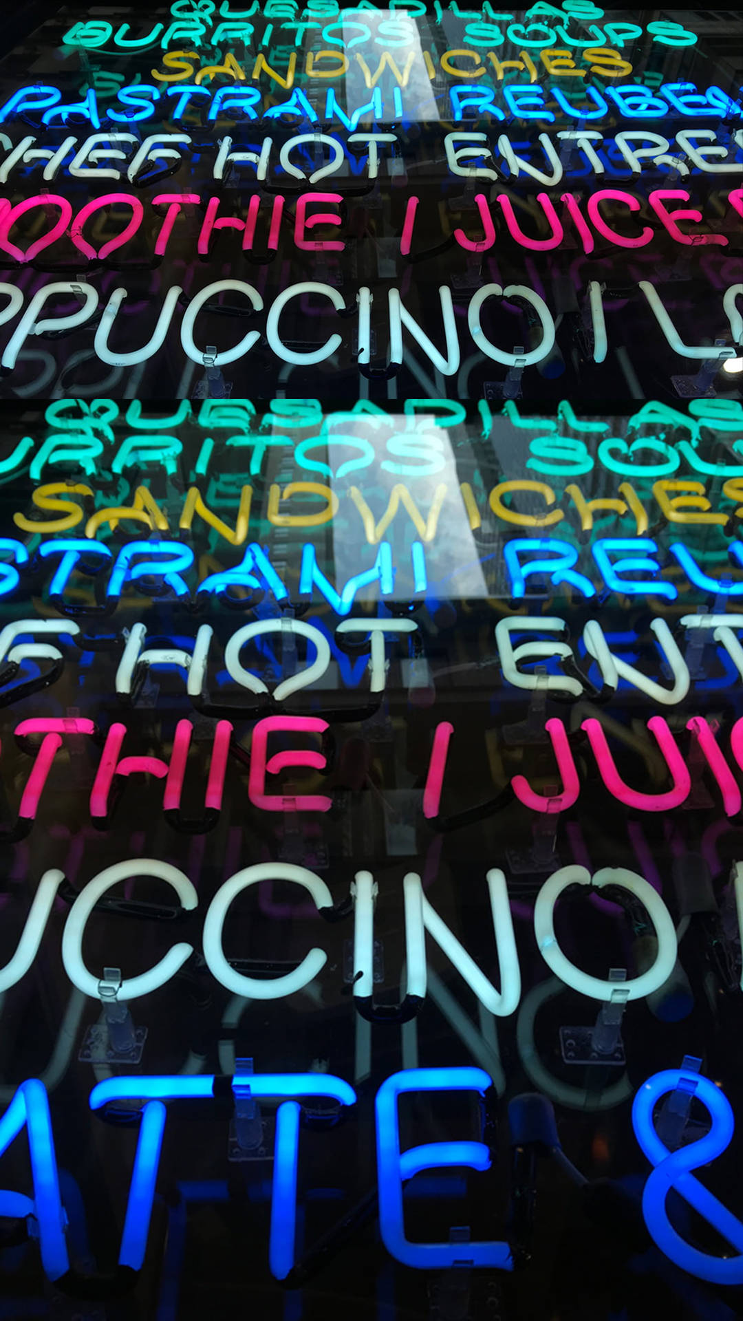 Download Menu Neon Aesthetic iPhone Wallpaper