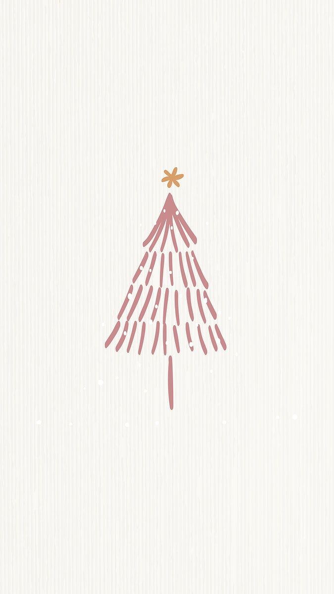 Download free image of Christmas tree mobile wallpaper, winter season doodle in beige by Busbu. Wallpaper iphone christmas, Christmas tree background, Tree doodle