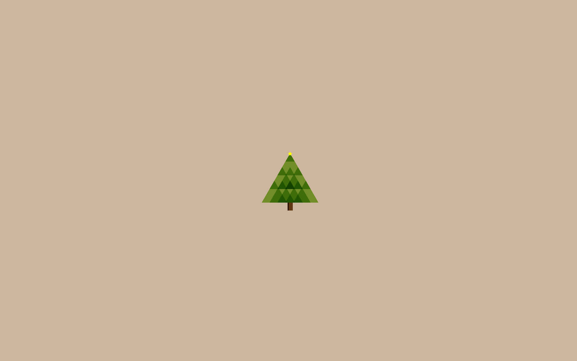Download A Small Christmas Tree On A Beige Background Wallpaper