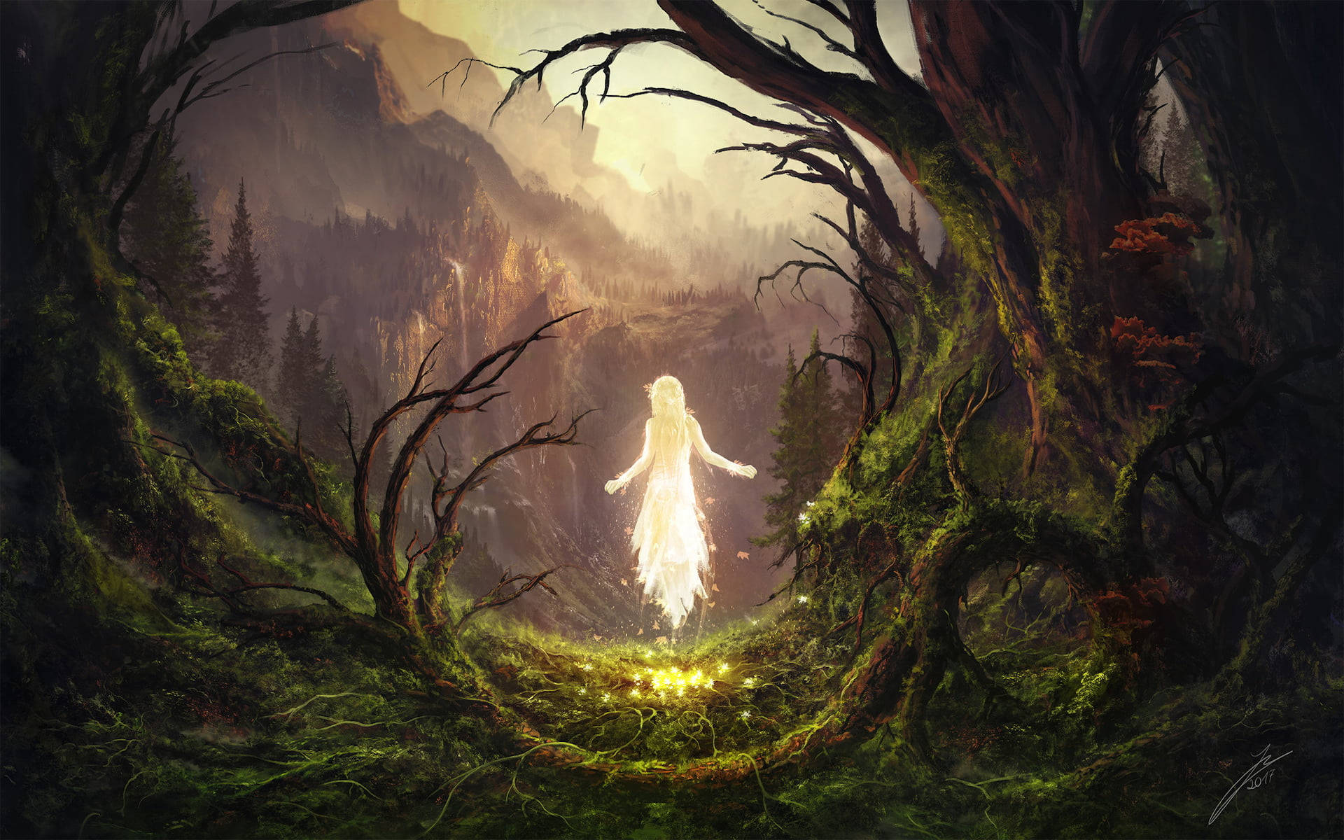 Download Fairy Grunge Forest Fairy Wallpaper