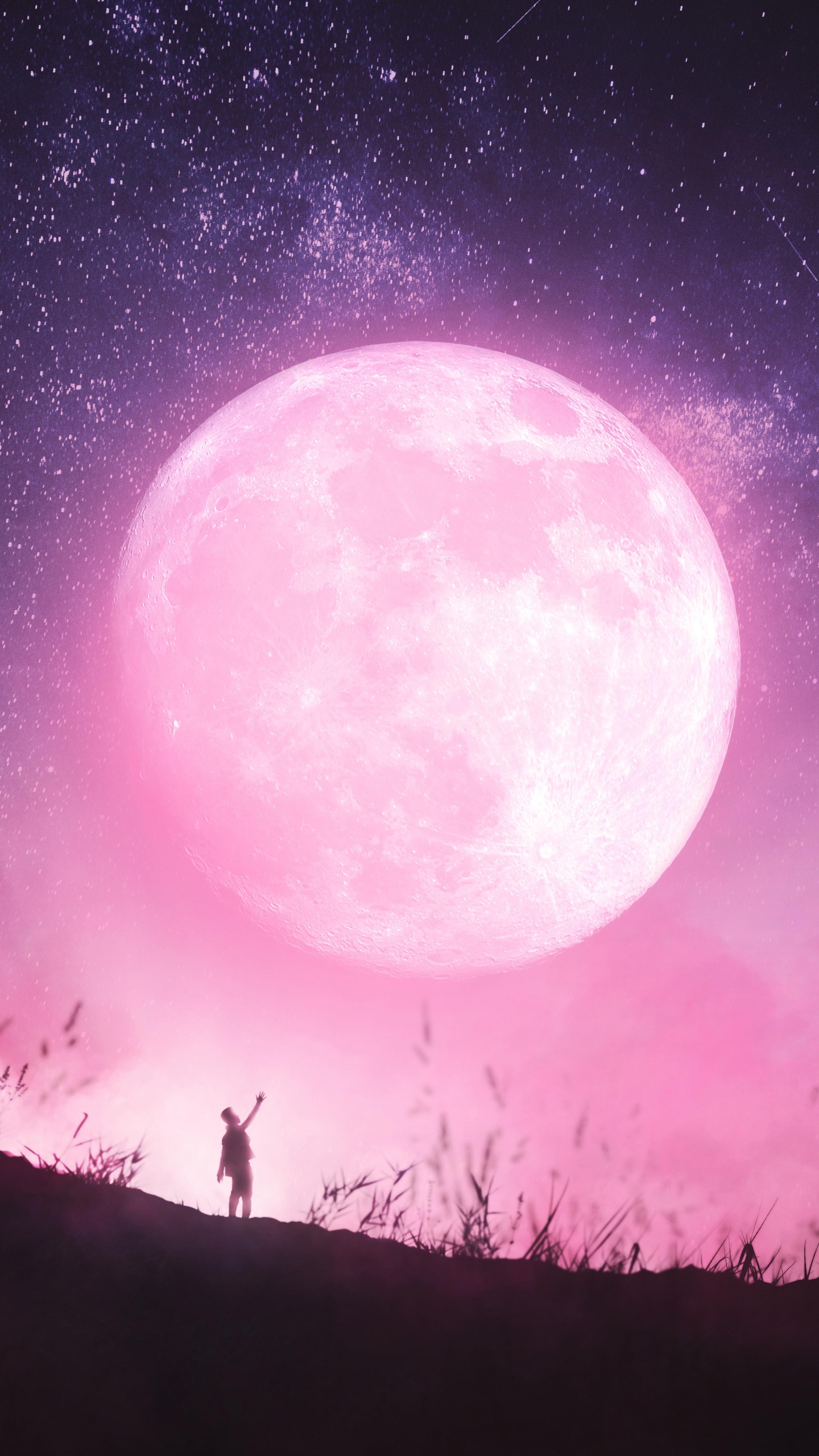 Moon Wallpaper 4K, Dream, Surreal, Stars