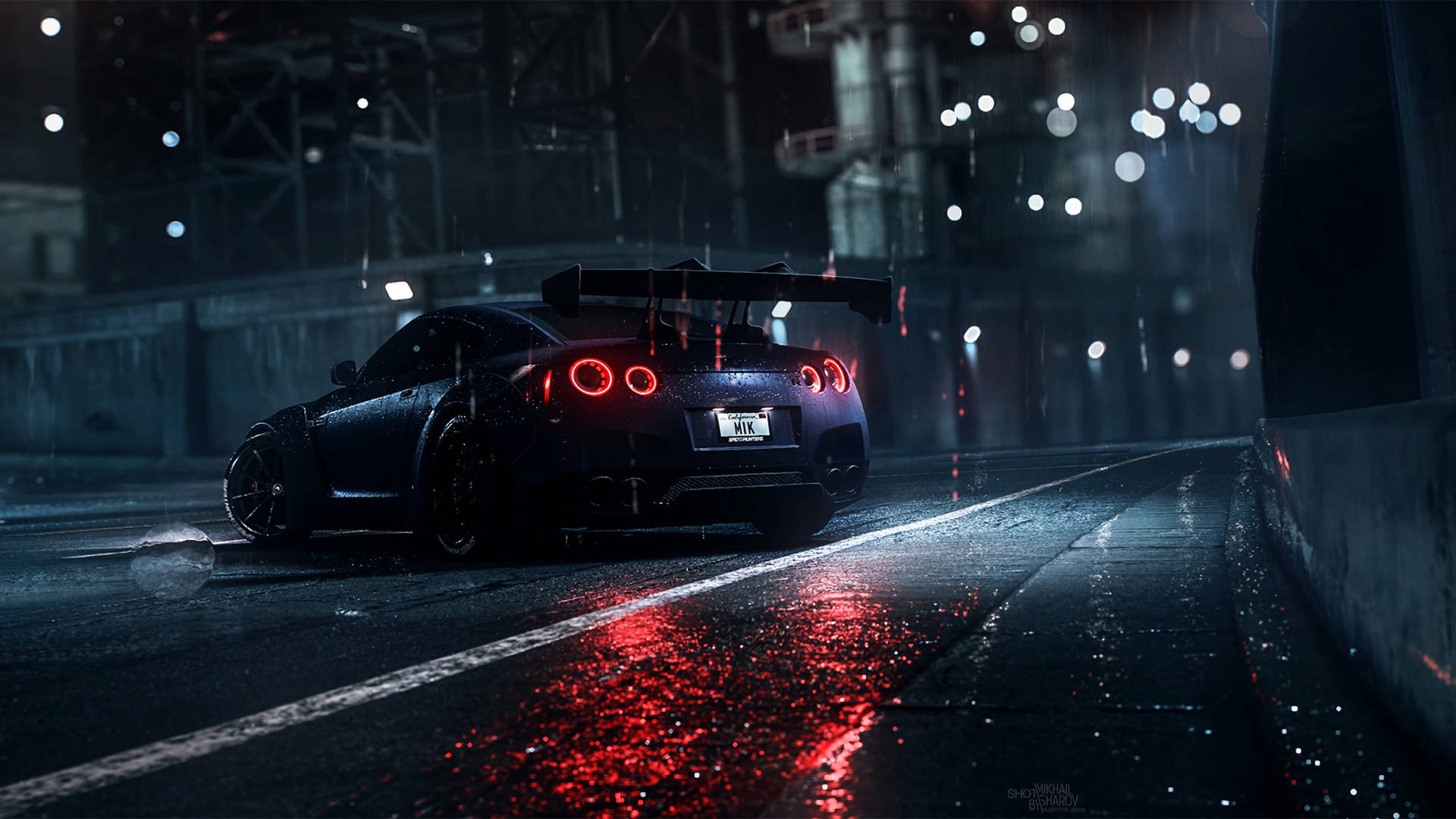 Download Dark Blue Nissan GT R 4K Wallpaper