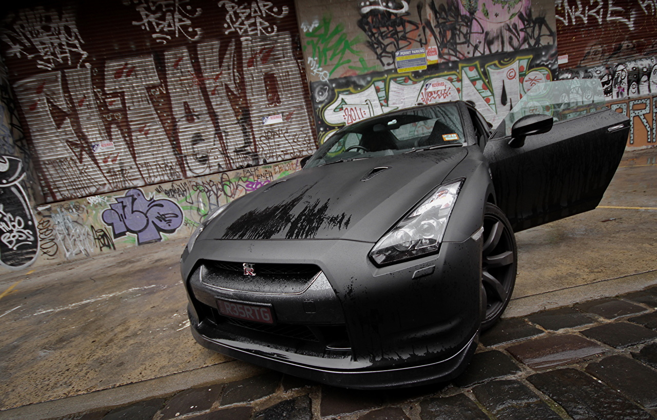 image Nissan GT R Black Cars Front
