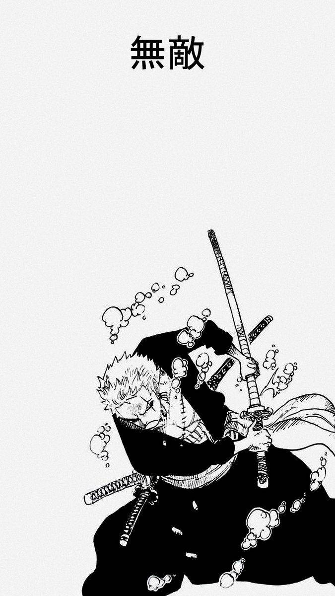 Download One Piece Phone Zoro With Sword Manga Wallpaper