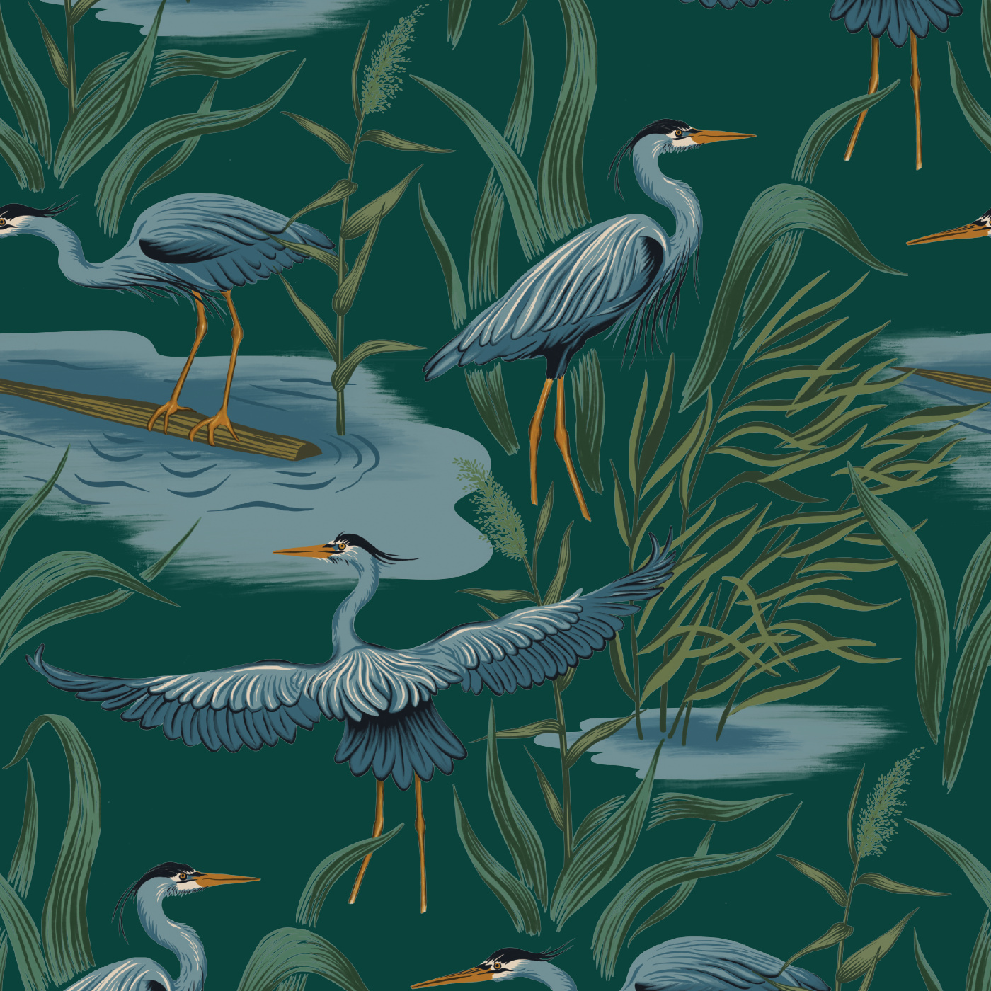 Great Blue Heron Peel and Stick Wallpaper. Love vs. Design