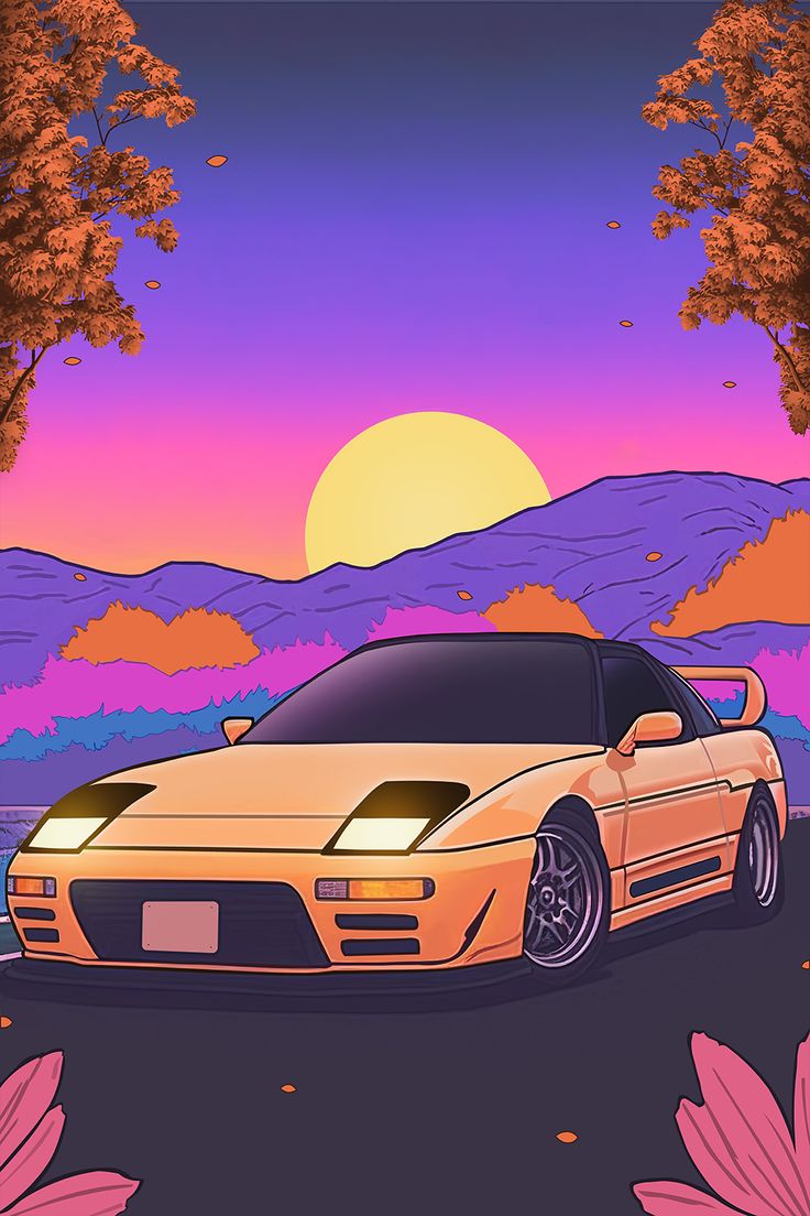 Classic Yellow Japanese Car