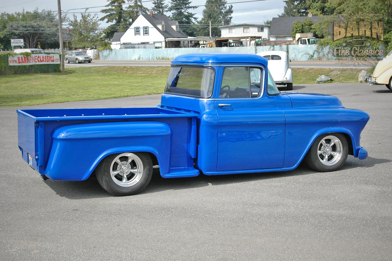 Chevrolet Chevy 3100 Big Window Stepside Pickup Hotrod Hot Rod Streetrod Street Rodder Blue USA 1500x100 03 Wallpaperx1000
