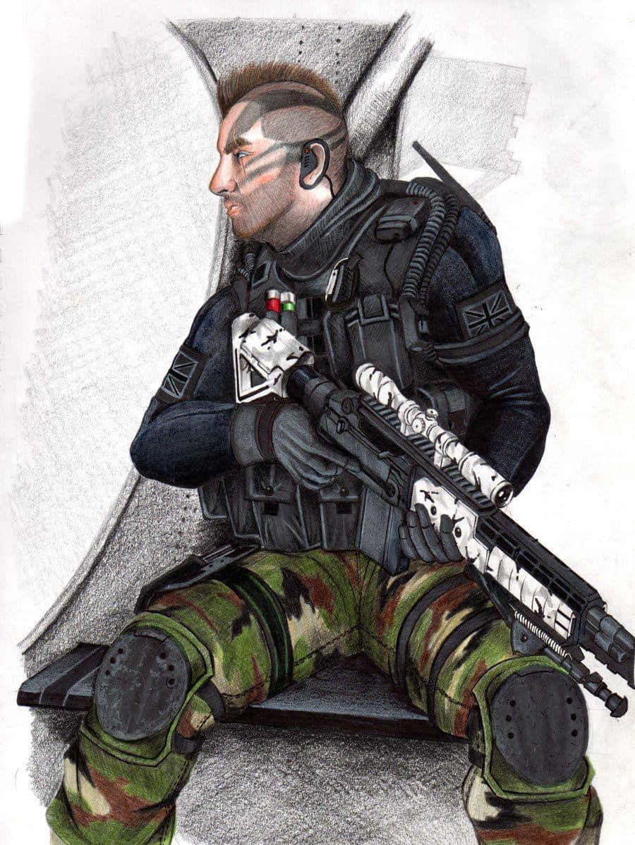 Download Captain Soap Mactavish in Action Wallpaper