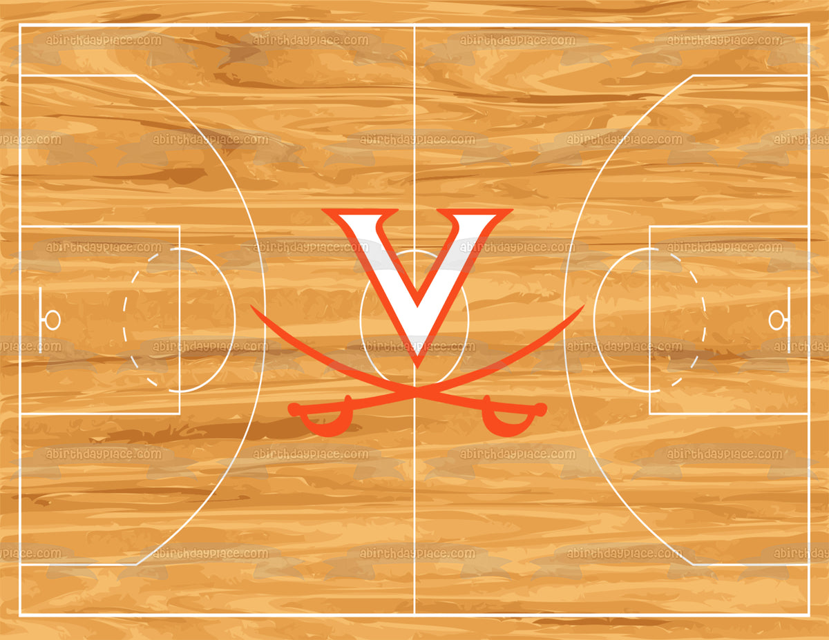 Virginia Cavaliers Mens Basketball Logo NCAA Basketball Court Backgrou